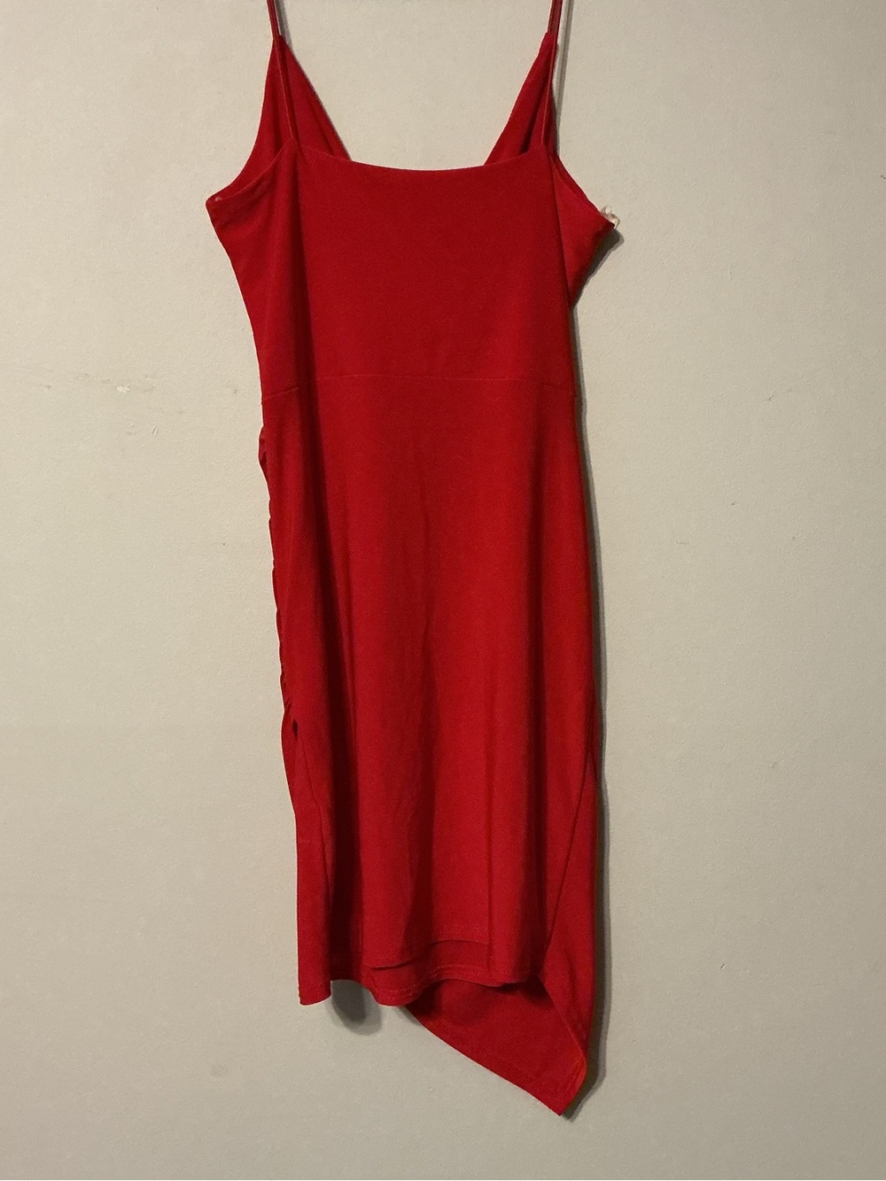 PrettyLittleThing Red Draped Ruched Mini Dress - Picture 4 of 6